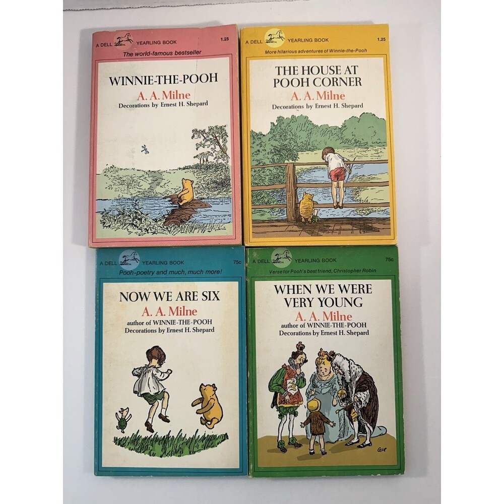 Vintage Winnie The Pooh A A Milne Book Set Dell Yearling Paperback Lot Or 4